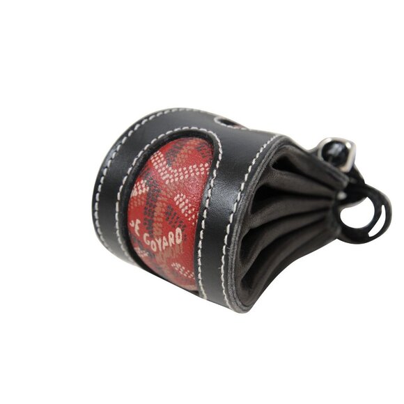 Goyard Coin Wallet Pouch Red Black Limited Edition Leather Strap Money Holder - Picture 8 of 11